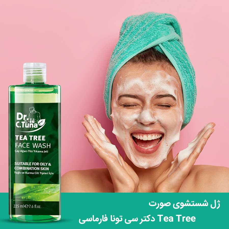 خرید و قیمت ژل شستوشوی صورت Tea Tree دکتر سی تونا فارماسی 225 میل