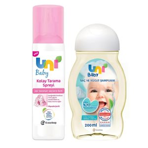 خرید و قیمت پک شامپو سر و بدن بچه یونی بیبی Uni Baby اسپری حجم 400 میل