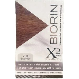 خرید و قیمت کیت رنگ مو بیورین Biorin شماره 7.0 رنگ بلوند متوسط
